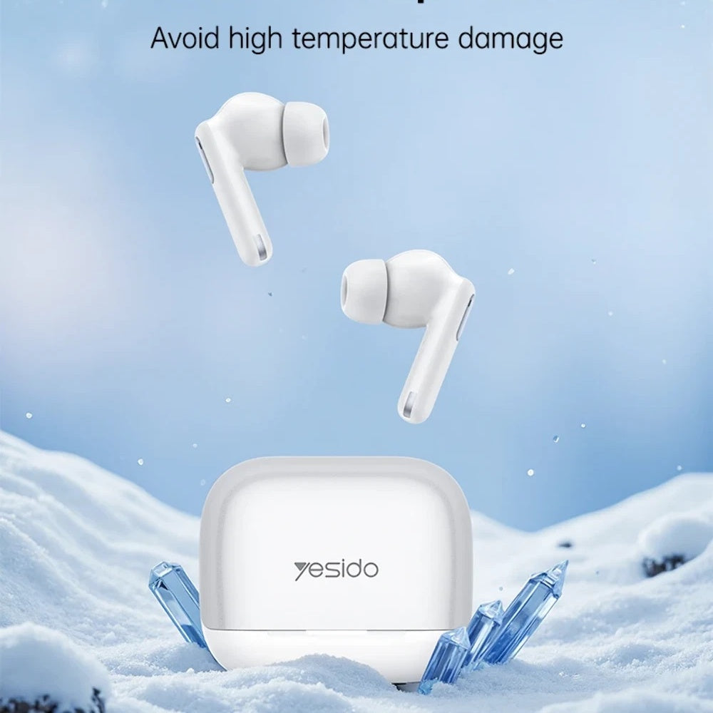 Handsfree Bluetooth Yesido TWS34, TWS, ANC, Biały