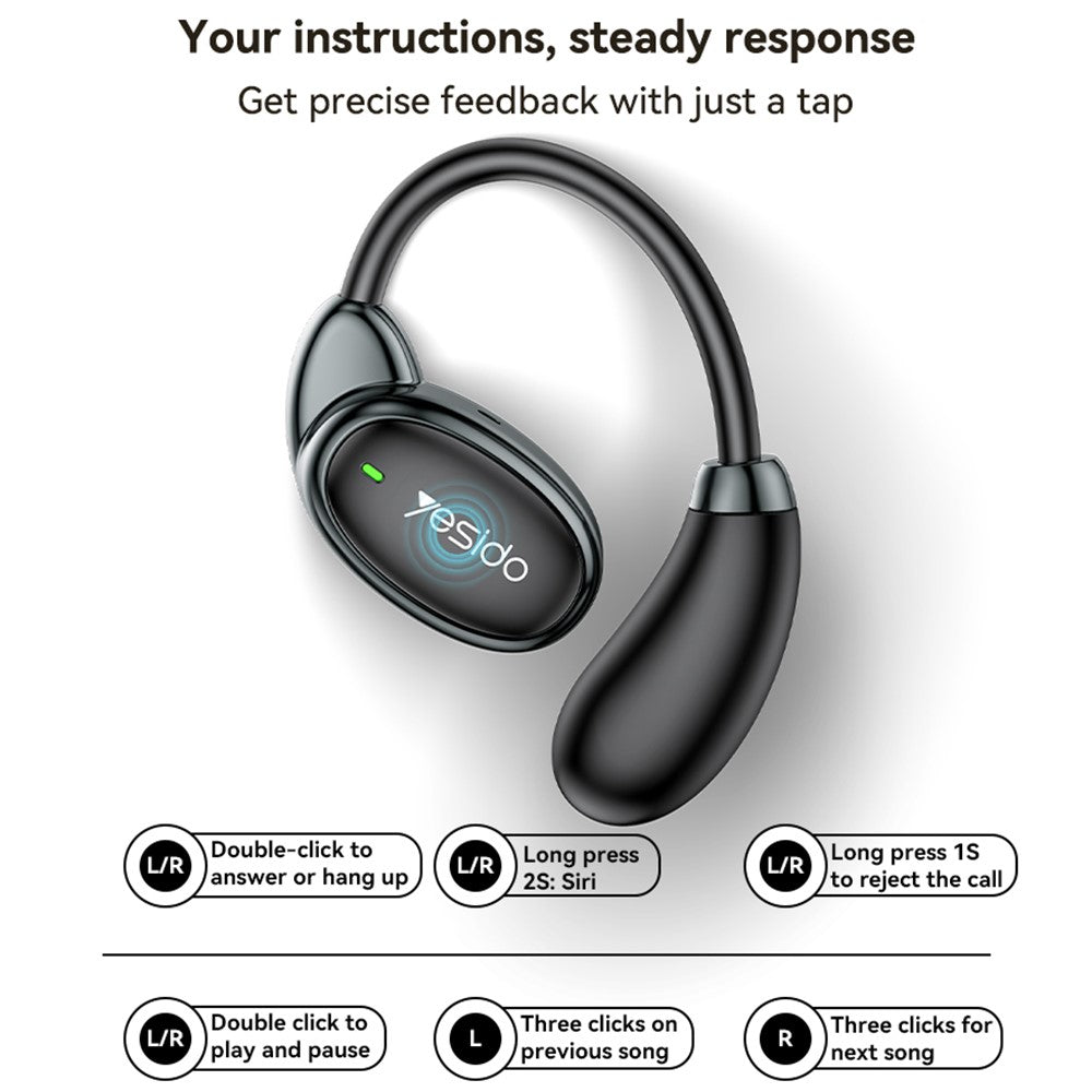 Handsfree Bluetooth Yesido YSP19 BL, TWS, Czarny