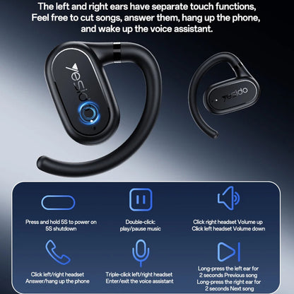 Handsfree Bluetooth Yesido YSP25, TWS, Czarny