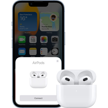 Zestaw słuchawkowy Bluetooth Apple Airpods 3, Biały MME73ZM/A