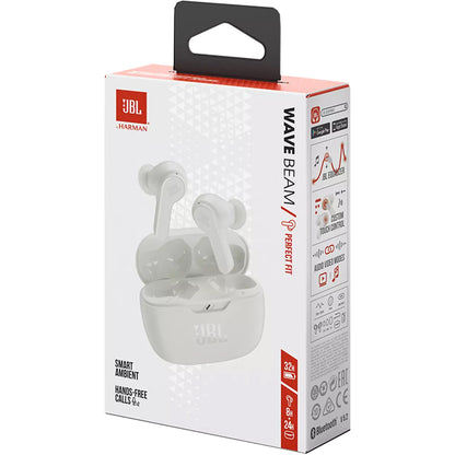 Zestaw głośnomówiący Bluetooth JBL Wave Beam, TWS, biały JBLWBEAMWHT