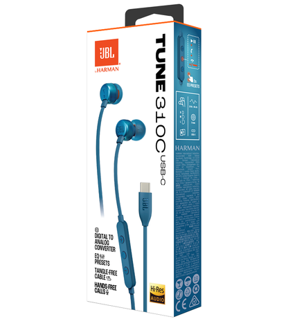 Handsfree USB-C JBL Tune 310C, Blue JBLT310CBLU