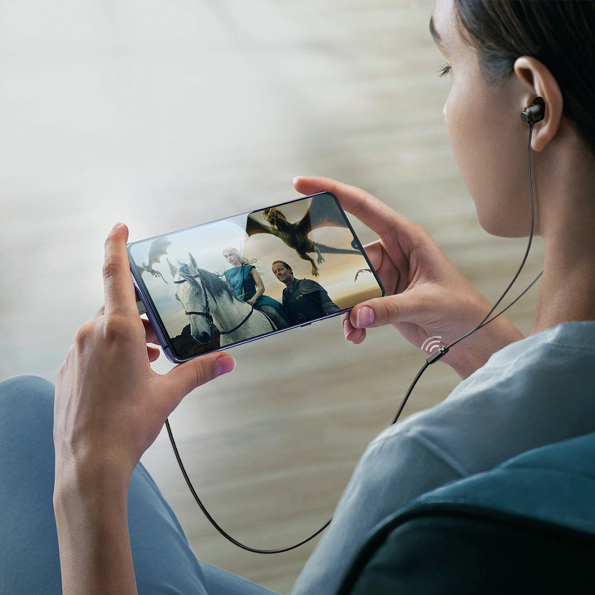 Handsfree USB-C Joyroom JR-EC06, Szary