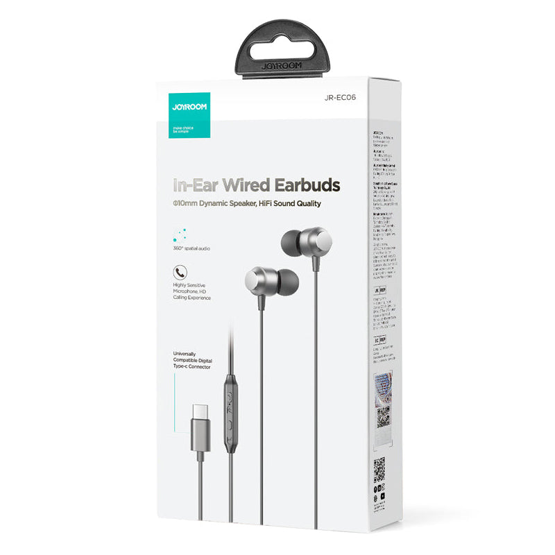 Handsfree USB-C Joyroom JR-EC06, Szary