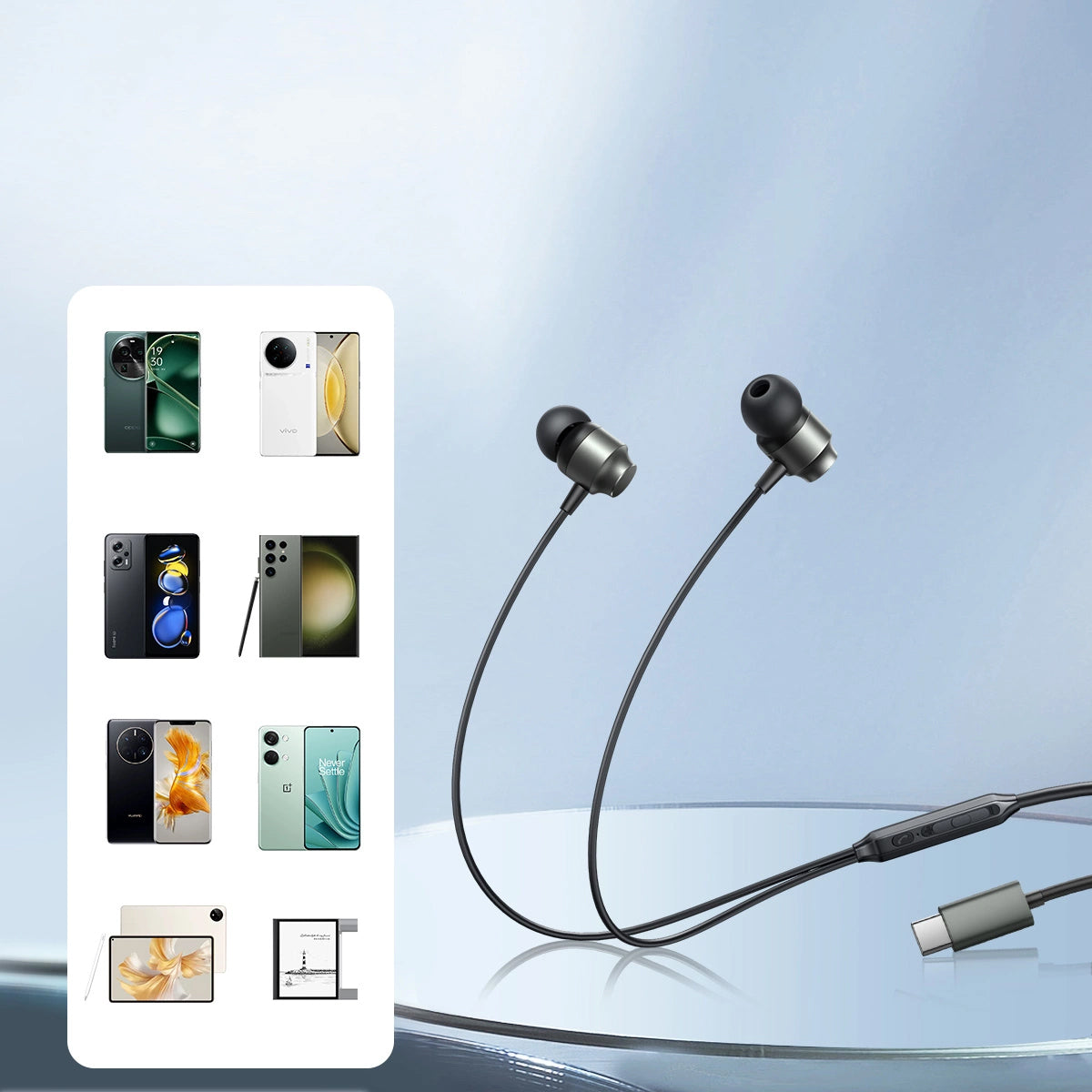 Handsfree USB-C Joyroom JR-EC06, Szary