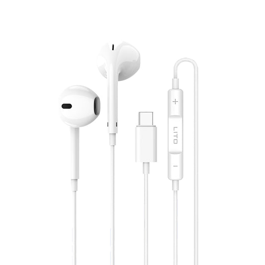 Handsfree USB-C Lito LF01T, 1.2m, Biały