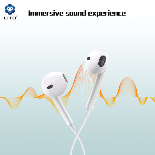 Handsfree USB-C Lito LF01T, 1.2m, Biały