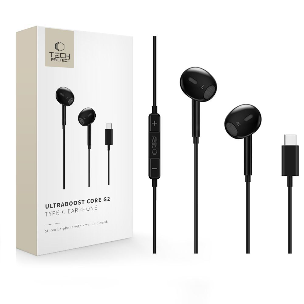 Handsfree USB-C Tech-Protect Ultraboost Core G2, Czarny