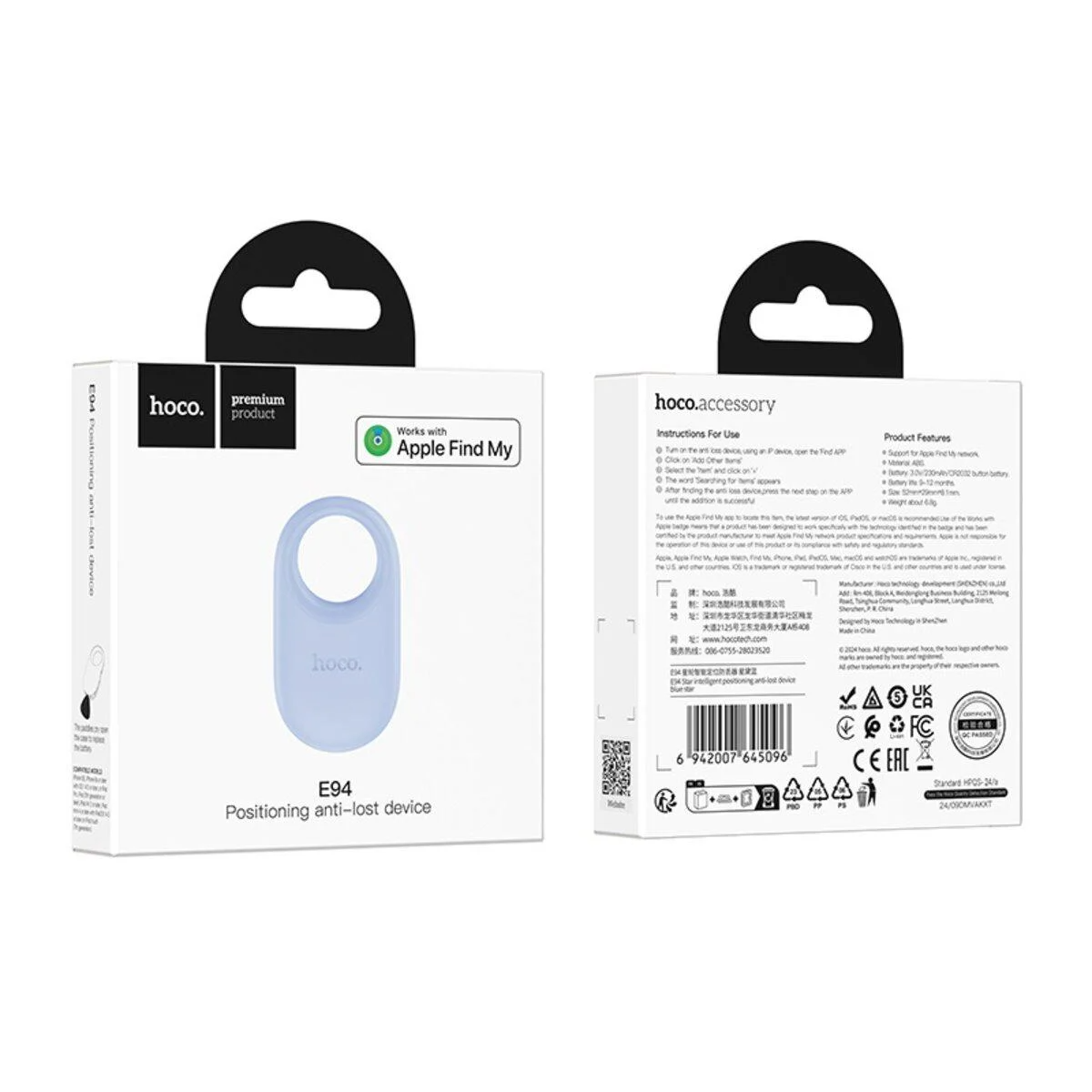 HOCO SmartTag E94 dla serii iOS, Niebieski