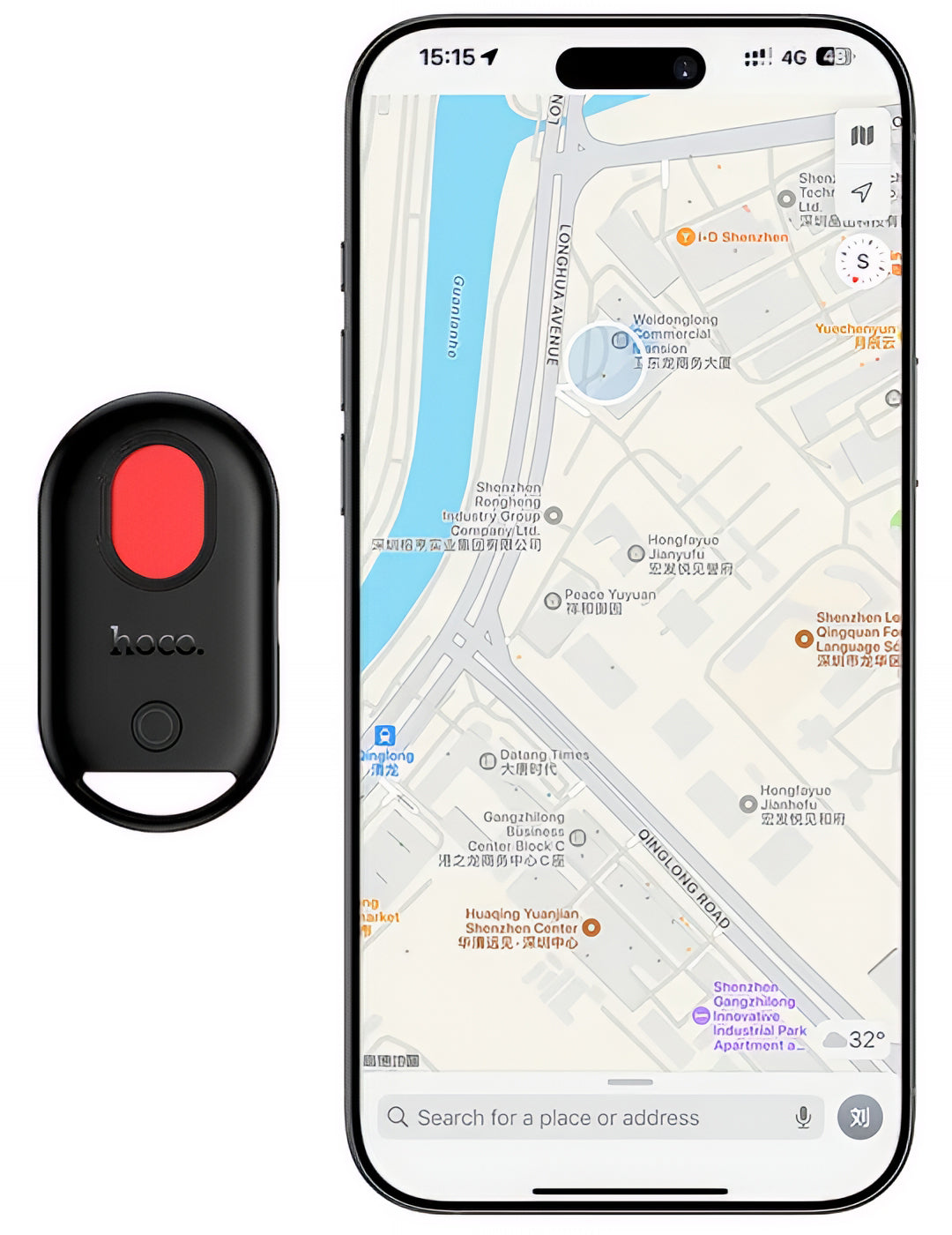 HOCO SmartTag E95 3w1 dla serii iOS, Czarny