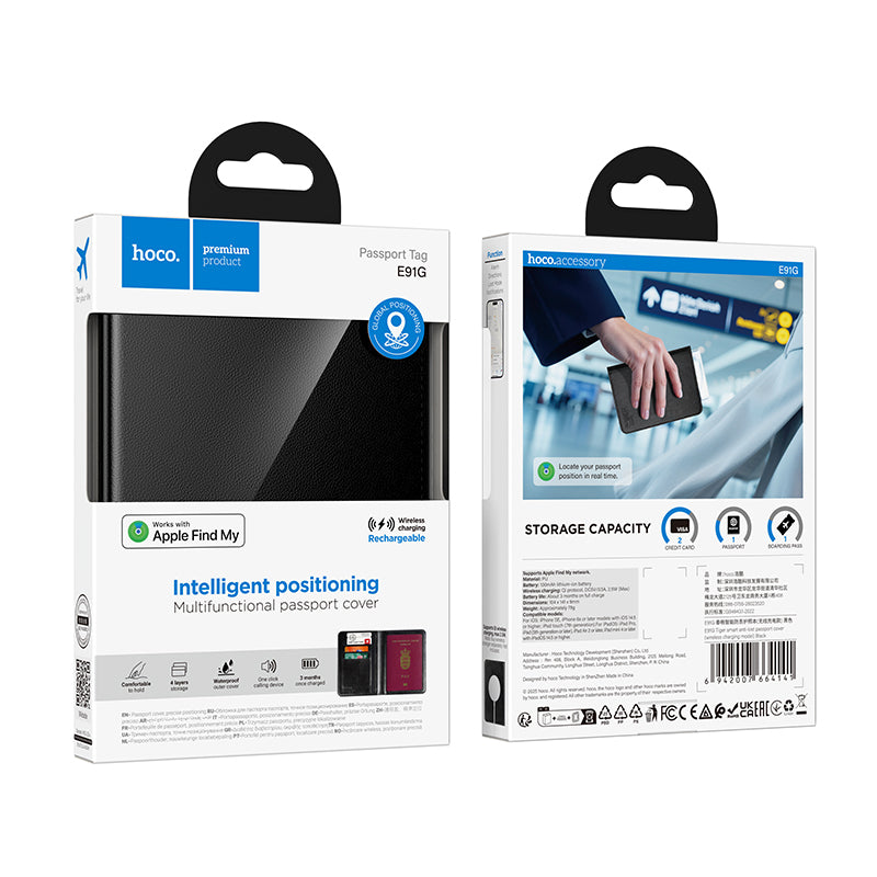 HOCO SmartTag Passport E91G dla serii iOS, czarny