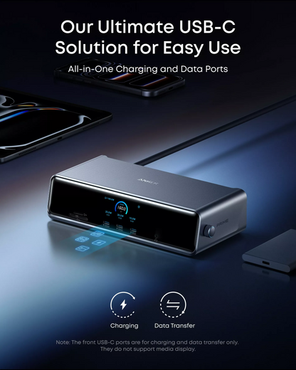 Wielofunkcyjny hub Anker Prime, 3 x USB-A - 4 x USB-C - 1 x Display Port - 2 x HDMI - 1 x Jack 3,5 mm - 1 x RJ45 - 1 x SD - 1 x microSD, Szary A83B33A1