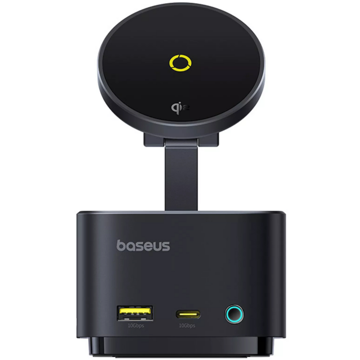 Hub wielofunkcyjny Baseus MagPro II 7w1, 1 x USB-A - 2 x USB-C - 1 x HDMI - 1 x QI - 1 x SD - 1 x microSD, Czarny Odnowiony B00072900121-00