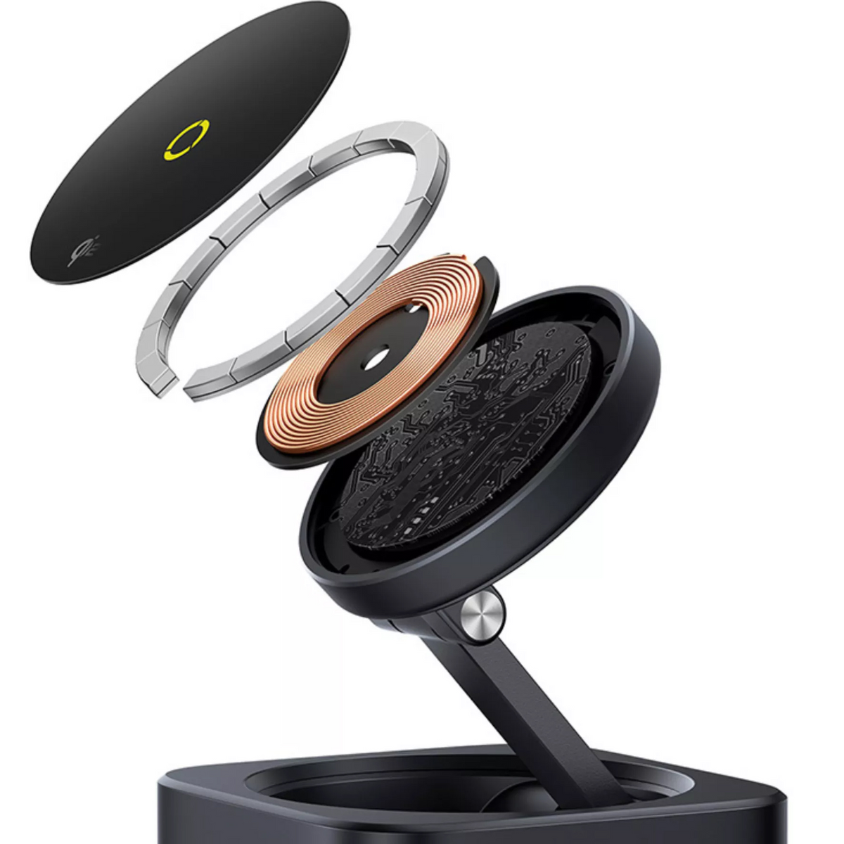 Hub wielofunkcyjny Baseus MagPro II 7w1, 1 x USB-A - 2 x USB-C - 1 x HDMI - 1 x QI - 1 x SD - 1 x microSD, Czarny Odnowiony B00072900121-00