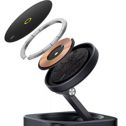 Hub wielofunkcyjny Baseus MagPro II 7w1, 1 x USB-A - 2 x USB-C - 1 x HDMI - 1 x QI - 1 x SD - 1 x microSD, Czarny Odnowiony B00072900121-00