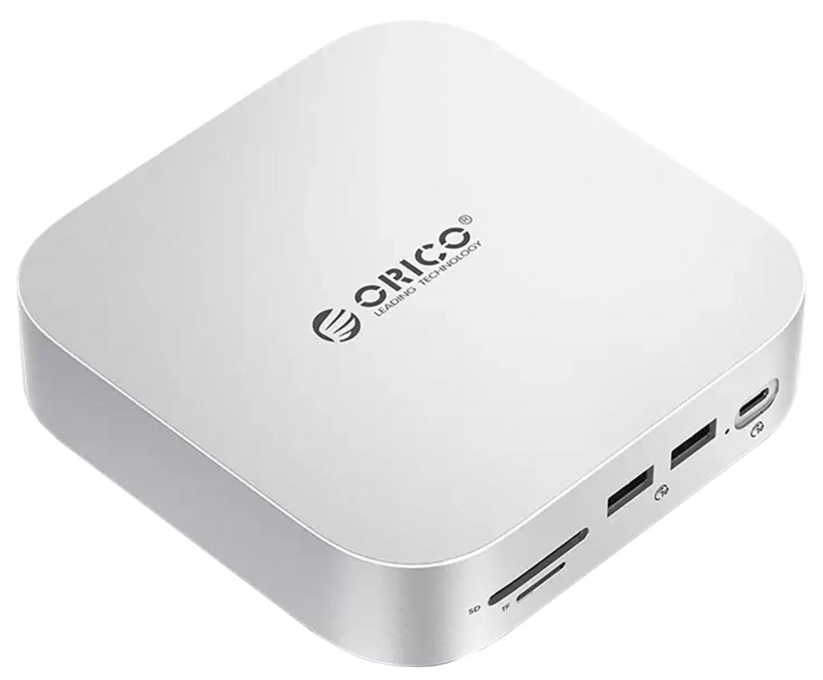 Wielofunkcyjny hub Orico MiniLink M48PR dla Apple Mac Mini M4, 9w1, Srebrny