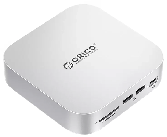 Wielofunkcyjny hub Orico MiniLink M48PR dla Apple Mac Mini M4, 9w1, Srebrny