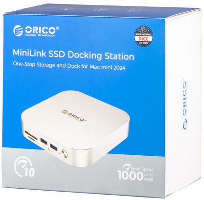 Orico MiniLink M49P Multifunctional Hub for Apple Mac Mini M4, 9in1, Silver