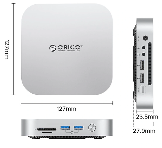 Wielofunkcyjny hub Orico MiniLink M49P dla Apple Mac Mini M4, 9w1, Srebrny