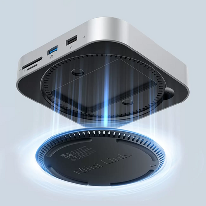Wielofunkcyjny hub Orico MiniLink M48PR dla Apple Mac Mini M4, 9w1, Srebrny