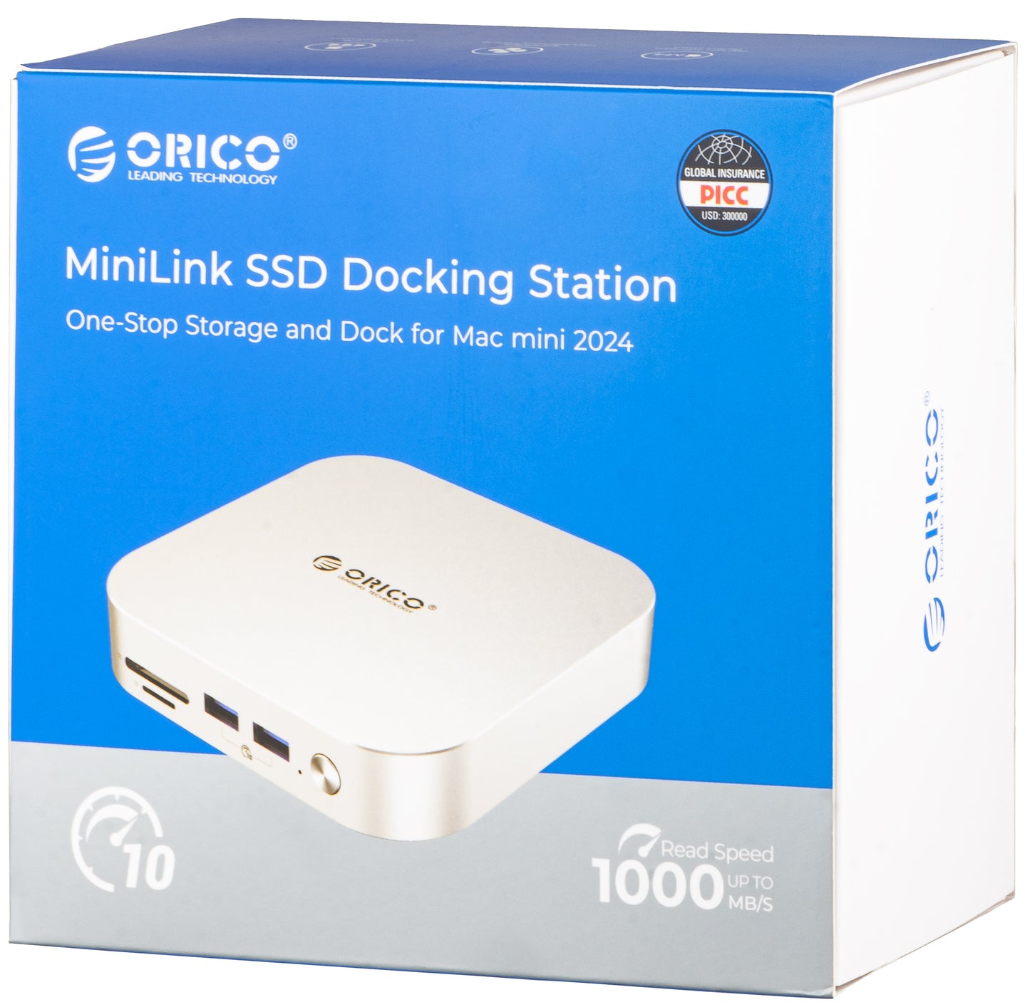 Wielofunkcyjny hub Orico MiniLink M48PR dla Apple Mac Mini M4, 9w1, Srebrny
