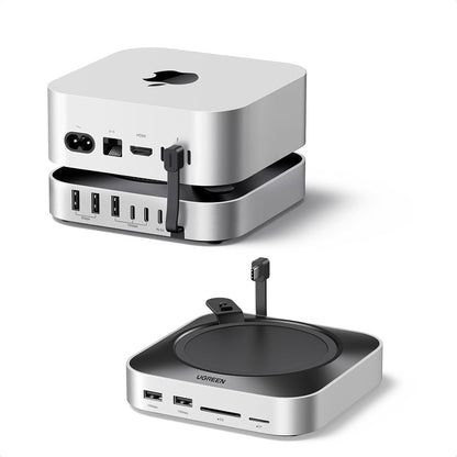 Wielofunkcyjny hub UGREEN CM841A (95094) dla Apple Mac Mini M4 / Pro, 10w1, szary