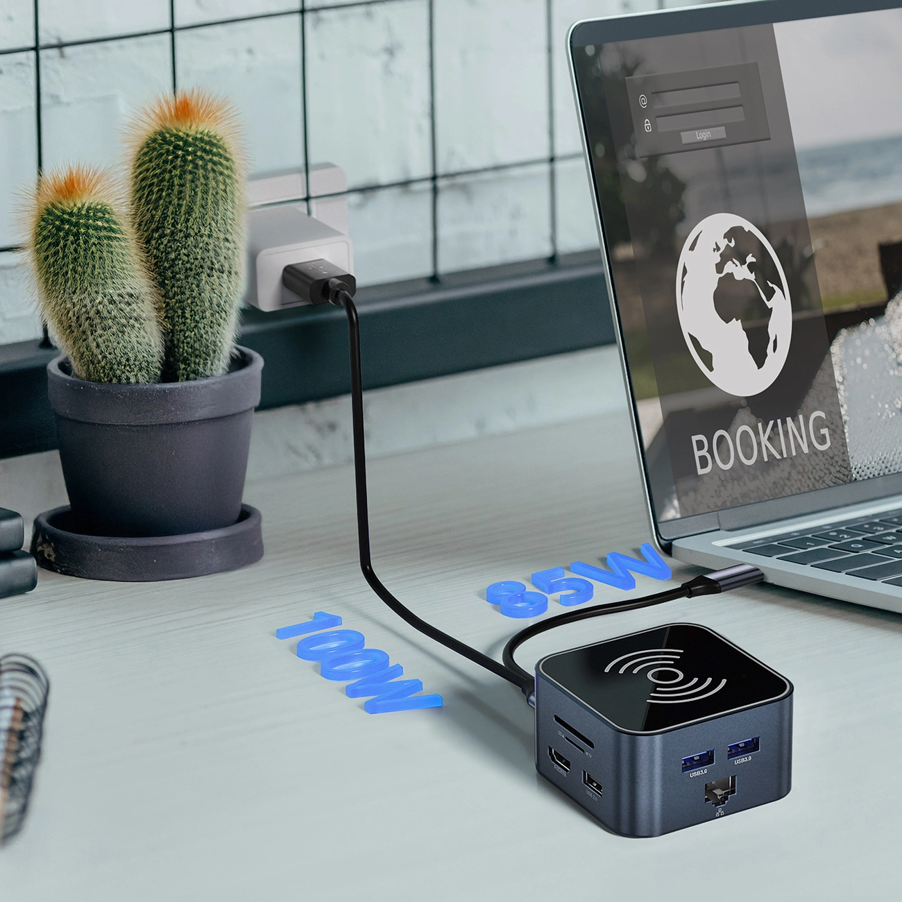 Wielofunkcyjny Hub WZK WHBC09Y8S, 12w1, Szary