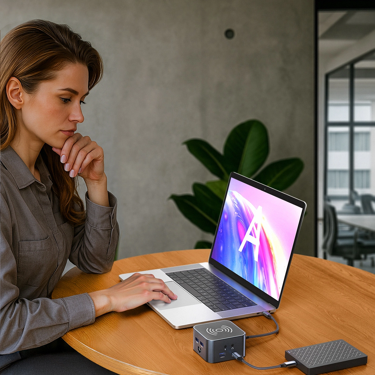 Wielofunkcyjny Hub WZK WHBC09Y8S, 12w1, Szary