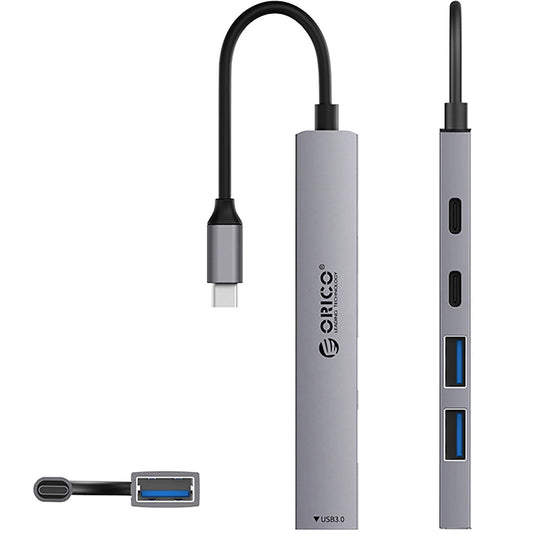 Hub USB-C Orico YSB4-U2, 1 x USB-A 3.0 - 2 x USB-A - 2 x USB-C, Szary