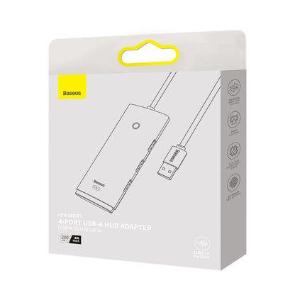 Koncentrator USB Baseus Lite, 4 x USB-A 3.0 - 1 x USB-C, 2 m, czarny WKQXX030201