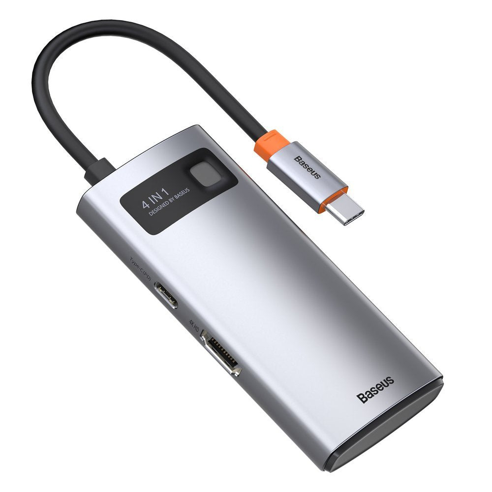 Koncentrator USB-C Baseus Metal Gleam, 2 x USB-A - 1 x USB-C - 1 x HDMI, szary CAHUB-CY0G