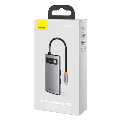 Koncentrator USB-C Baseus Metal Gleam, 2 x USB-A - 1 x USB-C - 1 x HDMI, szary CAHUB-CY0G