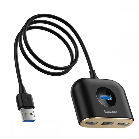 Hub USB Baseus Square, 1 x USB-A 3.0 - 3 x USB-A, Czarny CAHUB-AY01