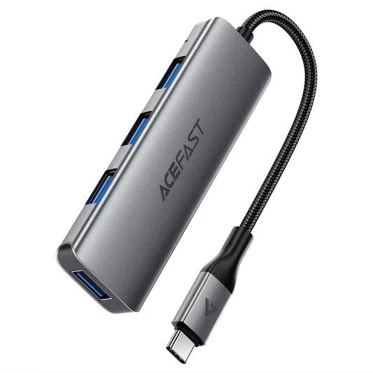 Hub USB-C Acefast J15, 4w1, Szary