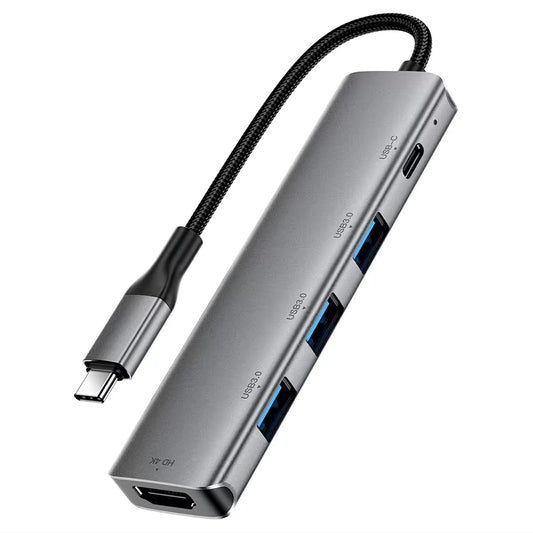 Hub USB-C Acefast J16, 5w1, Szary