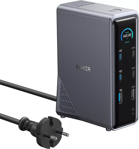 Hub wielofunkcyjny Anker Prime 737, 2 x USB-A 3.0 - 3 x USB-A - 5 x USB-C - 2 x HDMI - 1 x Jack 3.5mm - 1 x RJ45, Czarny A83B63A1