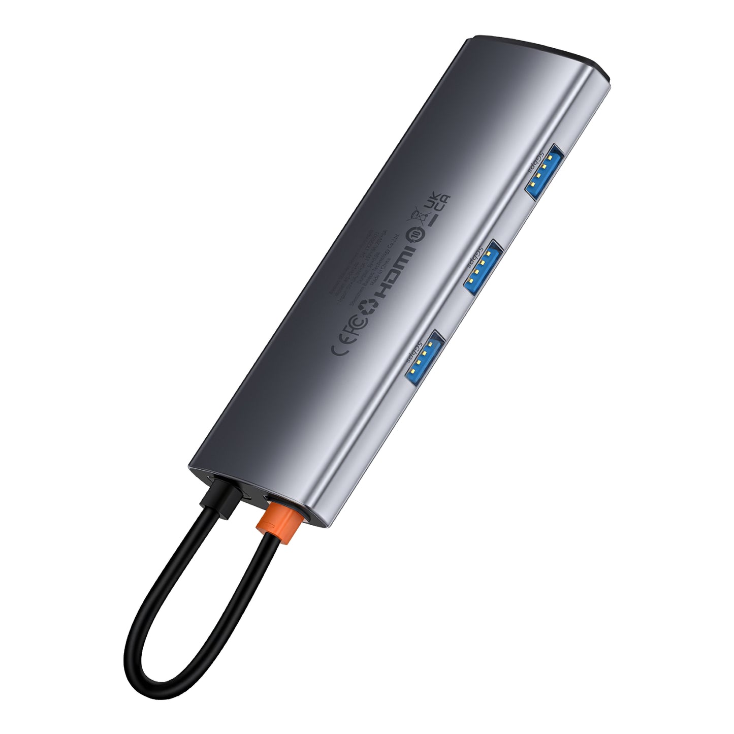 Baseus Joystar USB-C Hub, 3 x USB-A 3.0 - 1 x USB-C - 1 x HDMI - 1 x SD - 1 x microSD, srebrny B0003070881111-00 