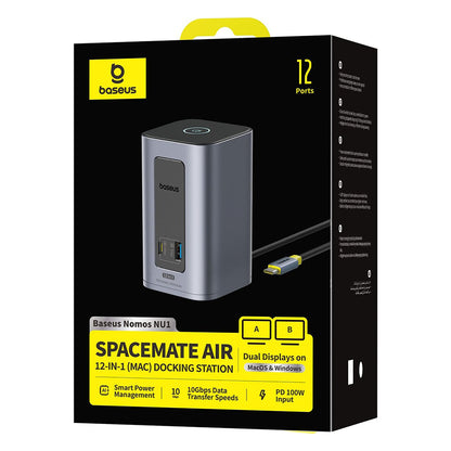 Hub Wielofunkcyjny Baseus Nomos NU1 Air Spacemate, 12w1, Szary B0114400