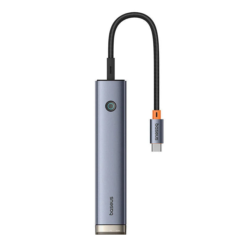 Hub USB-C Baseus UltraJoy, 2 x USB-A 3.0 - 1 x USB-A - 2 x USB-C - 1 x HDMI, Szary B00052802811-02