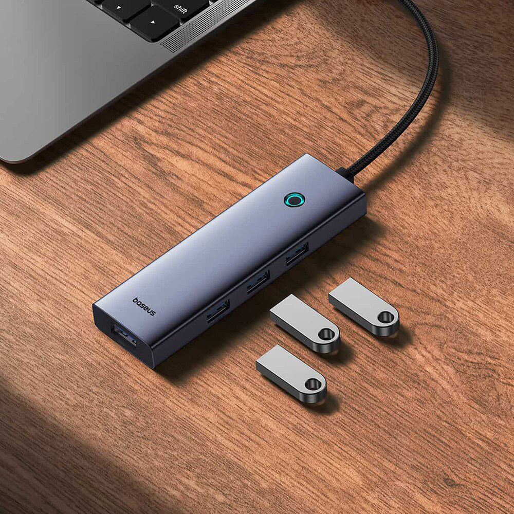 Hub USB-C Baseus UltraJoy, 4 x USB-A 3.0 - 1 x USB-C, Szary B00052801811-01