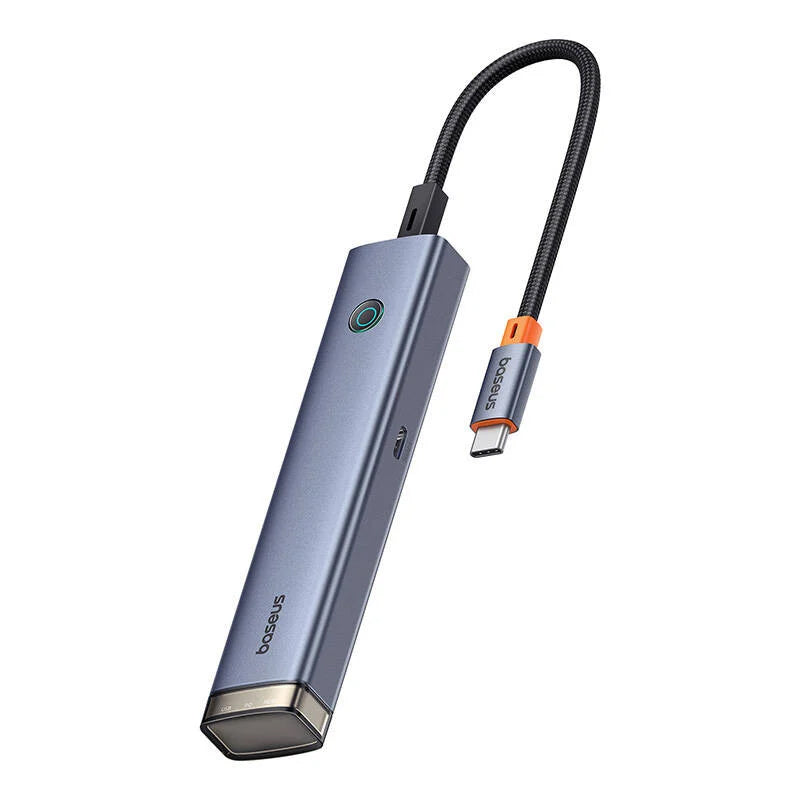 Hub USB-C Baseus UltraJoy, 2 x USB-A 3.0 - 1 x USB-A - 2 x USB-C - 1 x HDMI, Szary B00052802811-02