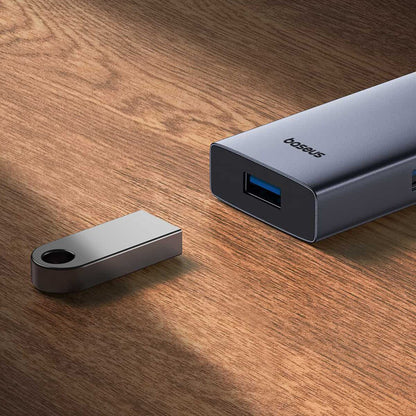 Hub USB-C Baseus UltraJoy, 4 x USB-A 3.0 - 1 x USB-C, Szary B00052801811-01