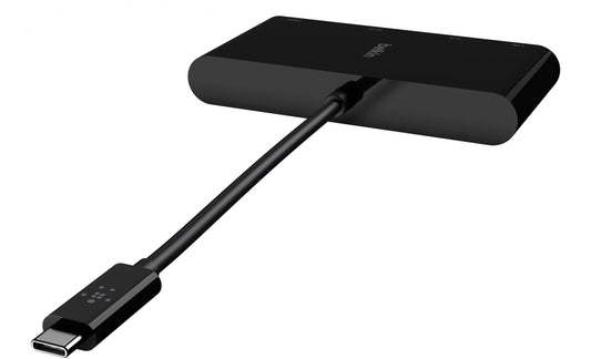 Hub USB-C Belkin Connect, 1 x USB-A 3.0 - 1 x HDMI - 1 x VGA - 1 x RJ45, Czarny AVC005btBK