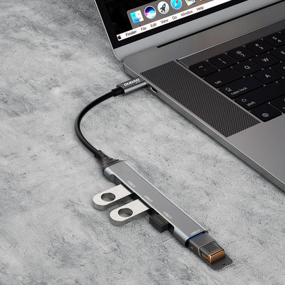 Koncentrator USB-C Dudao A16T, 3 x USB-A - 1 x USB-A 3.0, czarny 