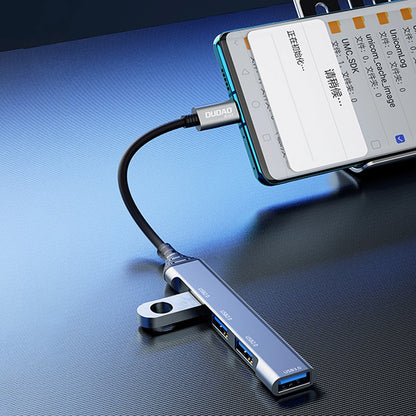 Hub USB-C Dudao A16T, 1 x USB-A 3.0 - 3 x USB-A, Czarny