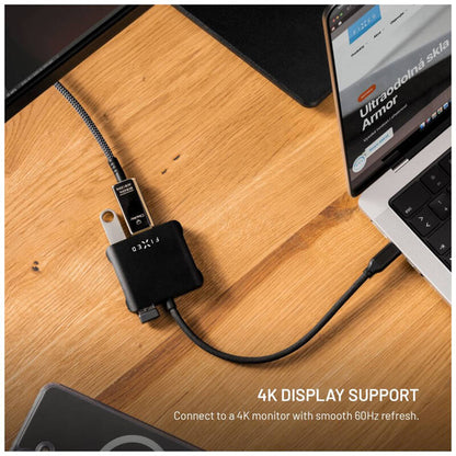 Hub USB-C Fixed Quadri, 5w1, Czarny