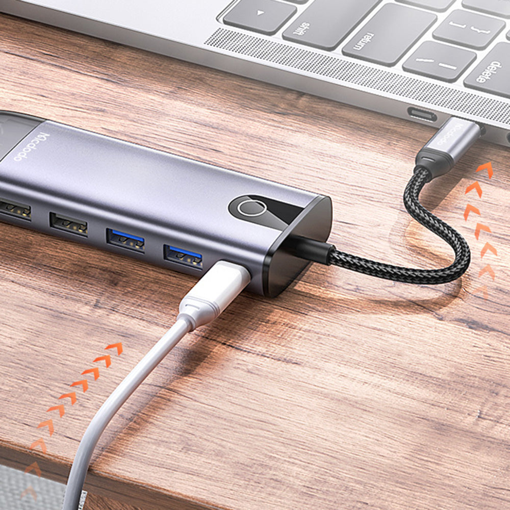 McDodo HU-7420 USB-C Hub, 10in1, Gray