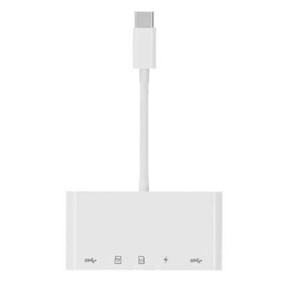 Koncentrator USB-C OEM NK-1032TC, 2 x USB-A - 1 x USB-C - 1 x SD - 1 x microSD, biały 