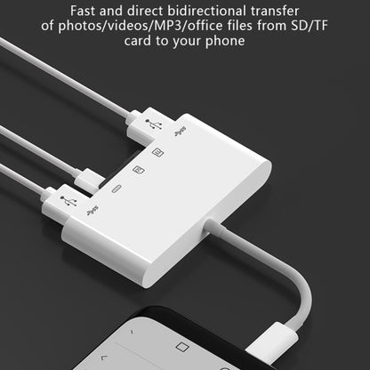 Koncentrator USB-C OEM NK-1032TC, 2 x USB-A - 1 x USB-C - 1 x SD - 1 x microSD, biały 