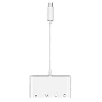 Koncentrator USB-C OEM NK108LTC, 1 x USB-A - 1 x USB-C - 1 x SD - 1 x microSD, biały 